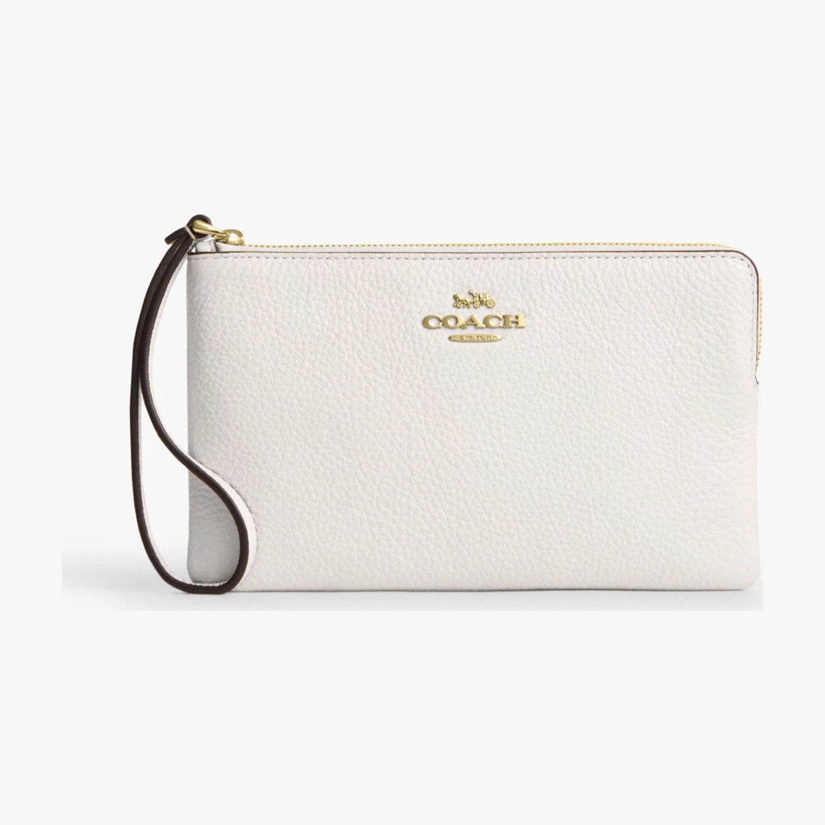 Coach Large Corner Zip Wristlet - Gold/Chalk
