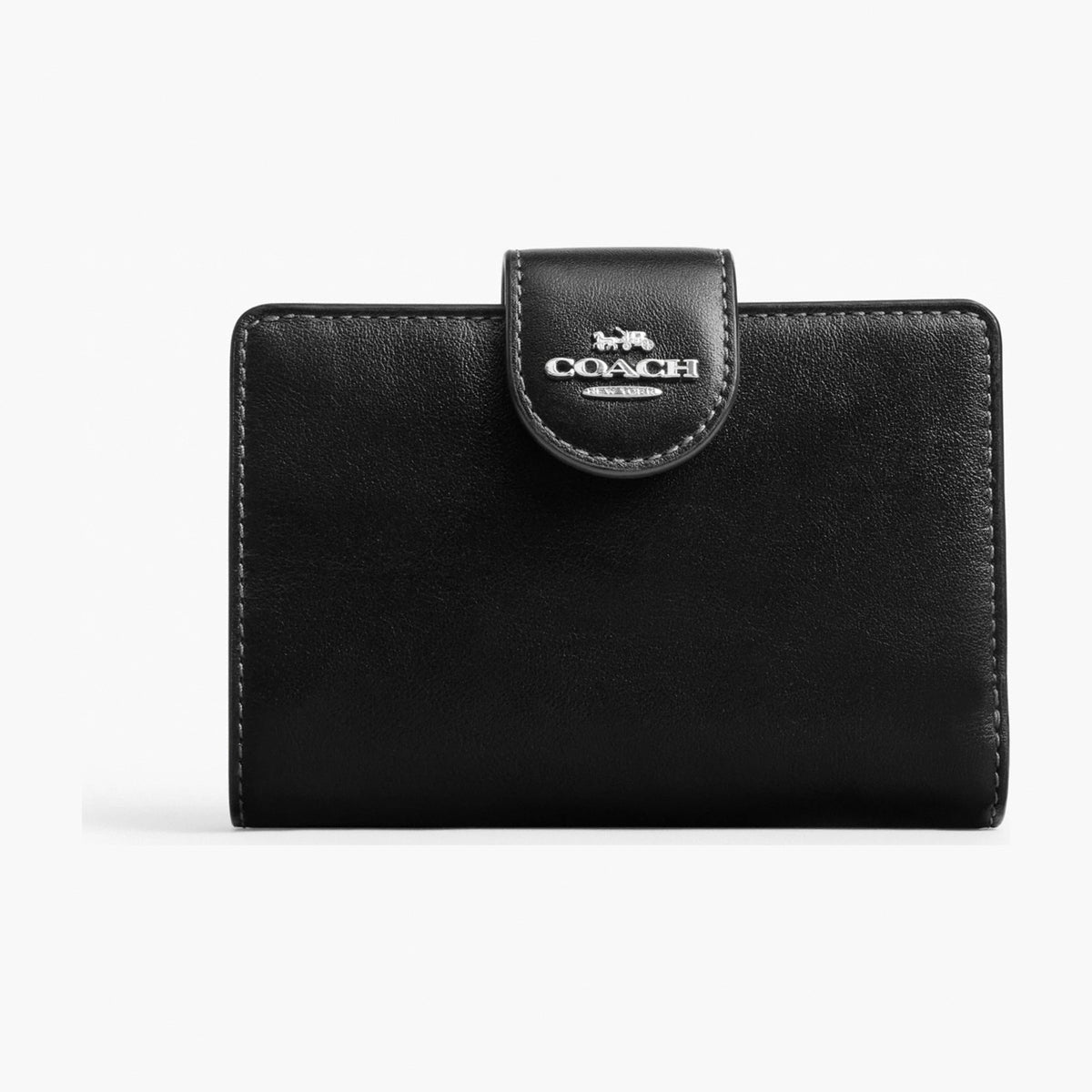 Coach Medium Corner Zip Wallet - Silver/Black