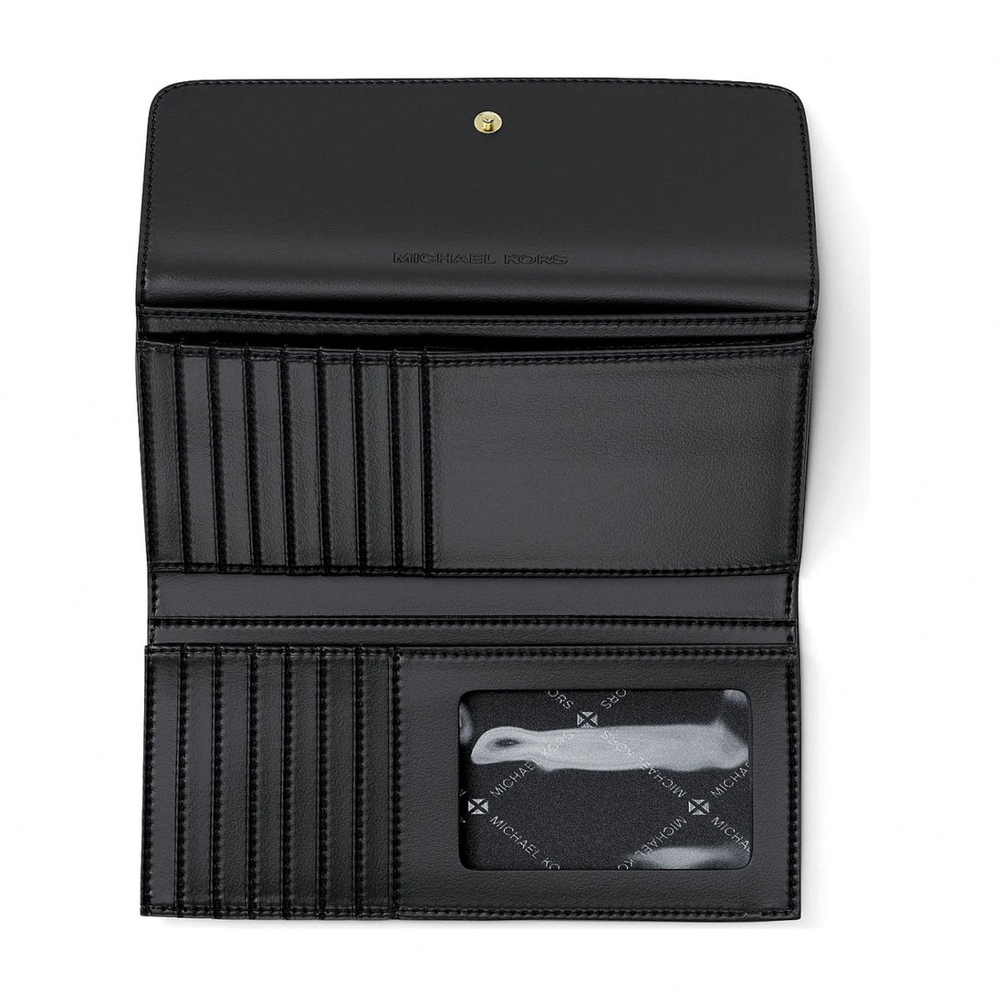 Michael Kors Jet Set Large Logo Tri-Fold Wallet - BLACK