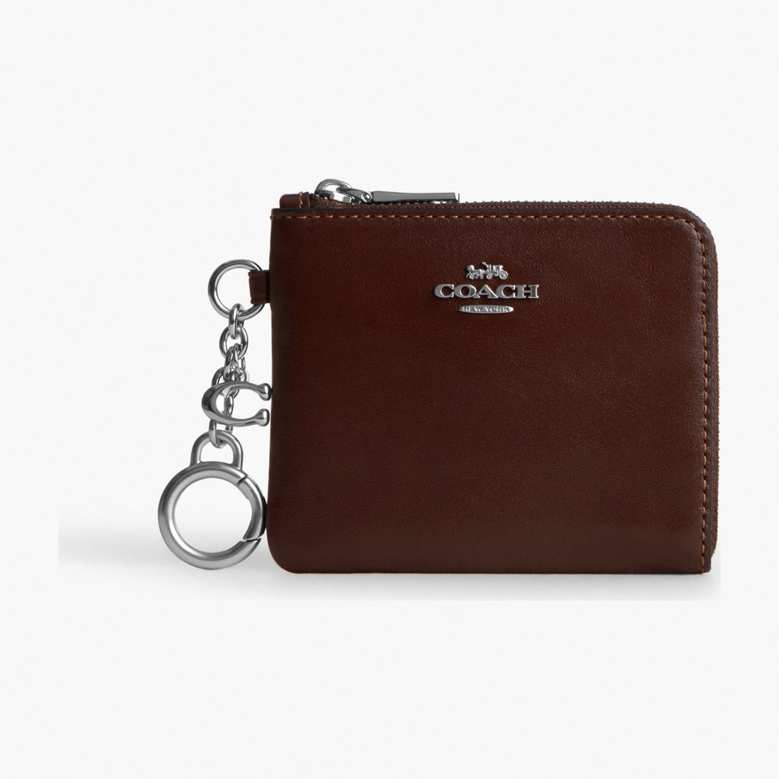 Coach Small Corner Zip Wallet - Silver/Maple