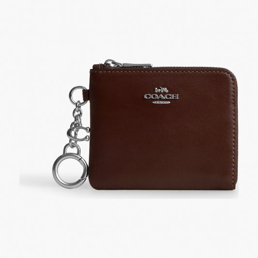 Coach Small Corner Zip Wallet - Silver/Maple