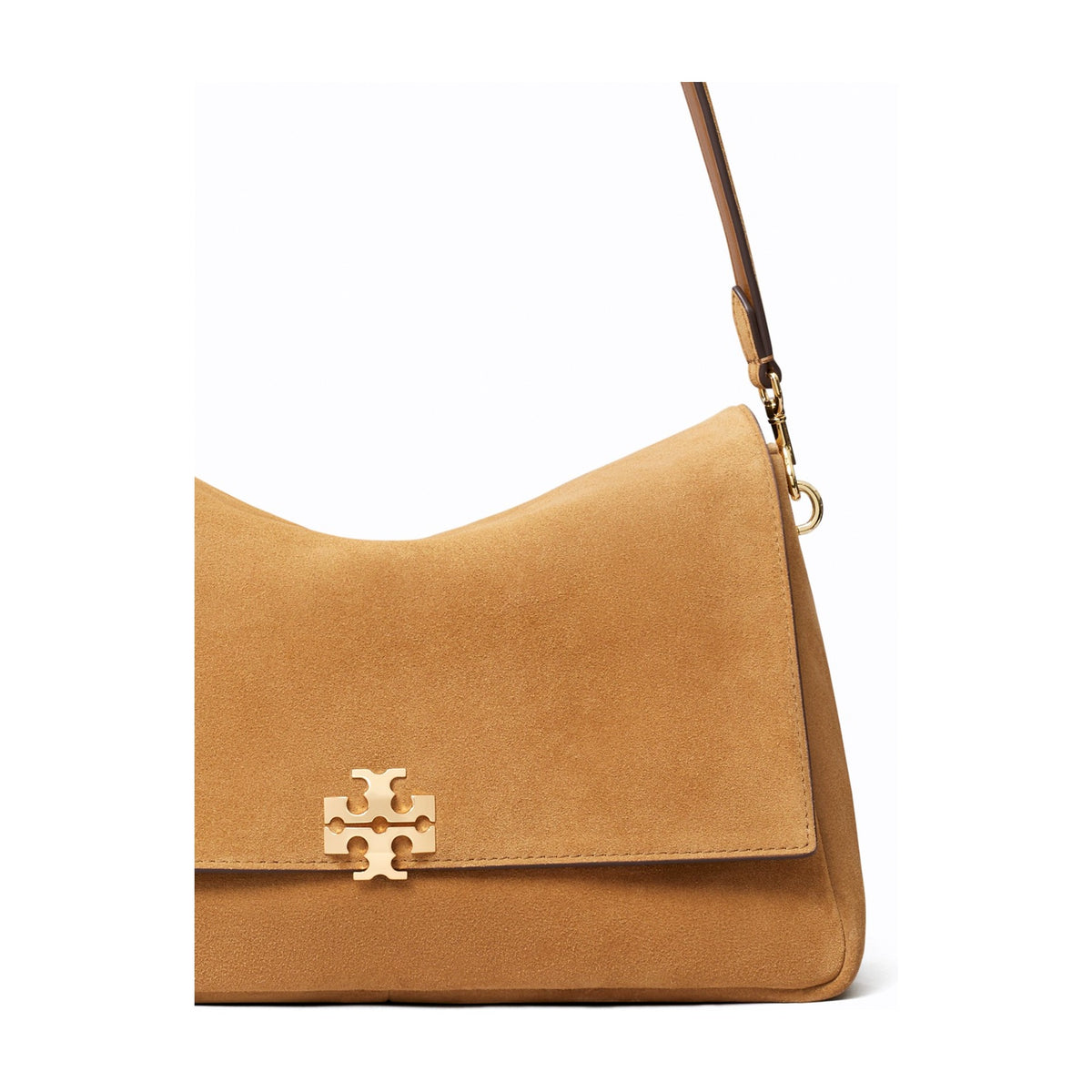 Tory Burch Charlie Suede Shoulder Bag - Toffee