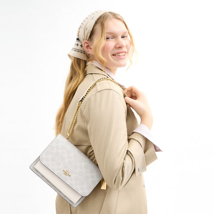 Coach Klare Crossbody Bag In Signature Canvas - Gold/White/Chalk