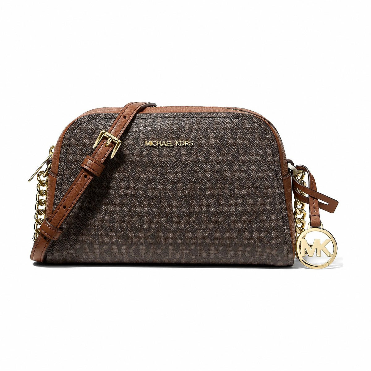 Michael Kors Ashton Extra-Small Signature Logo Camera Crossbody Bag - BROWN