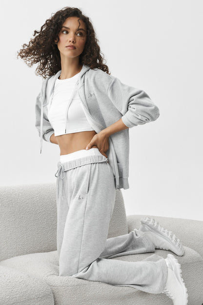 Alo Yoga Accolade Full Zip Hoodie - Athletic Heather Grey