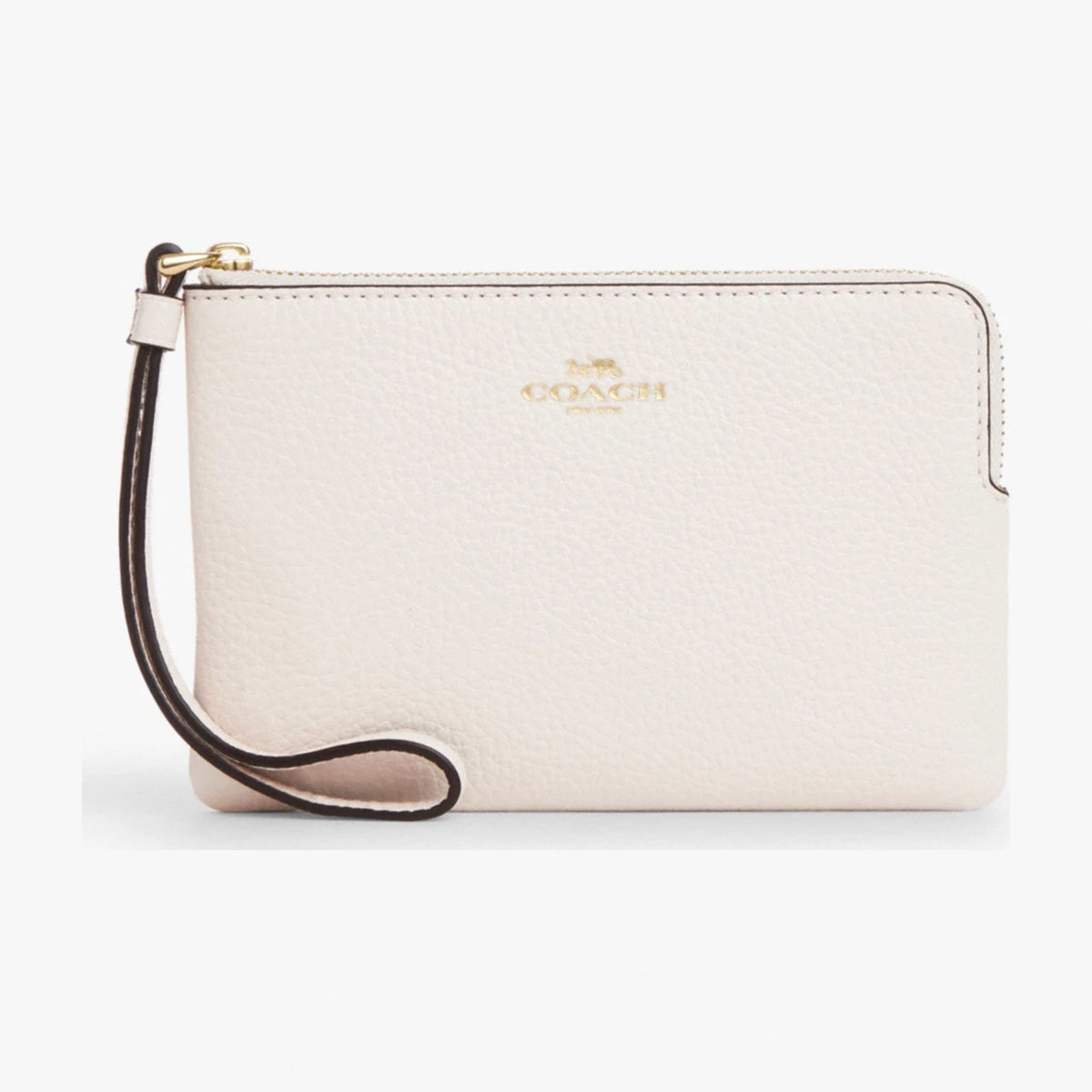 Coach Corner Zip Wristlet - Gold/Chalk