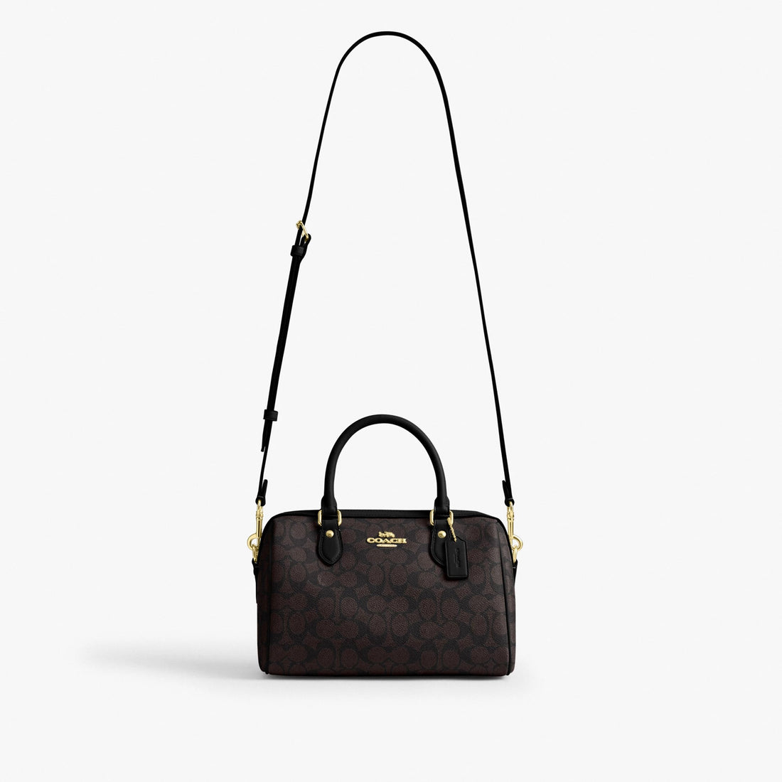 Coach Rowan Satchel Bag In Signature Canvas - Gold/Walnut/Black