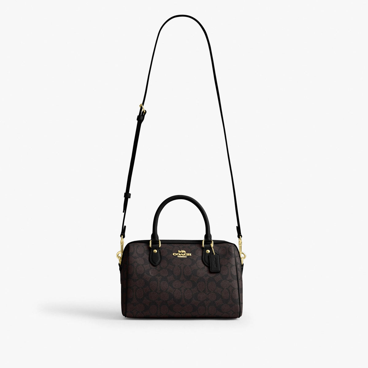 Coach Rowan Satchel Bag In Signature Canvas - Gold/Walnut/Black