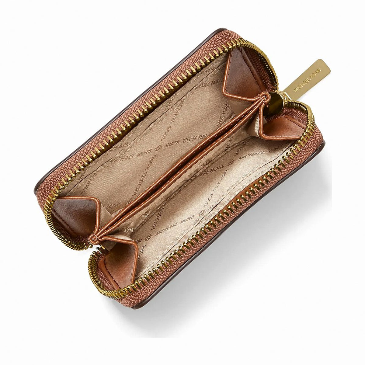Michael Kors Jet Set Travel Medium Logo Zip-Around Card Case - VANILLA
