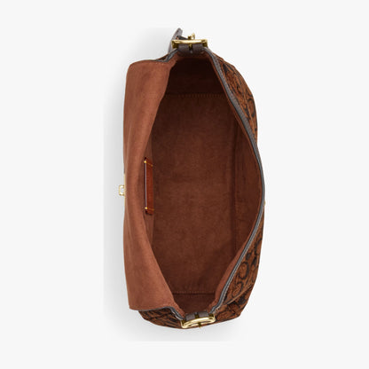 Coach Etta Flap Bag In Signature Chenille - Gold/Truffle