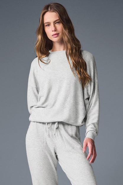 Alo Yoga Soho Pullover - Athletic Heather Grey