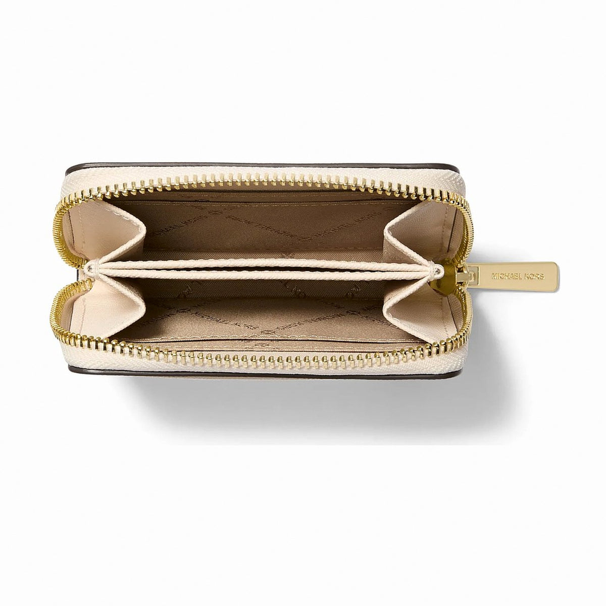 Michael Kors Jet Set Travel Medium Saffiano Leather Wallet - LT CREAM
