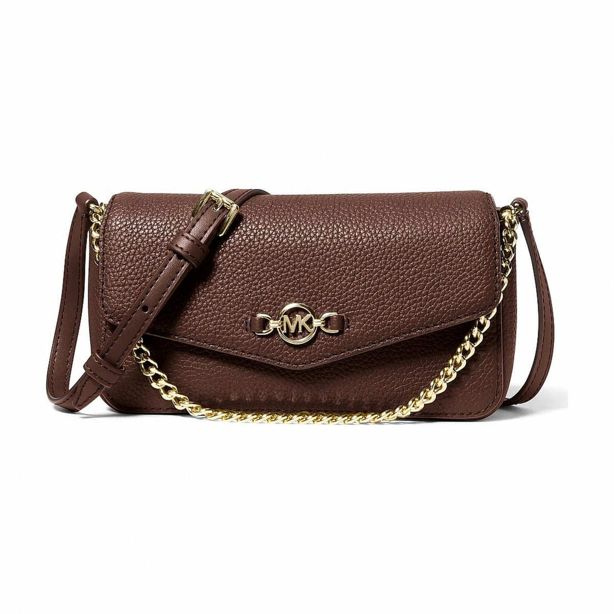 Michael Kors Kacey Extra-Small Pebbled Leather Crossbody Bag - NUTMEG