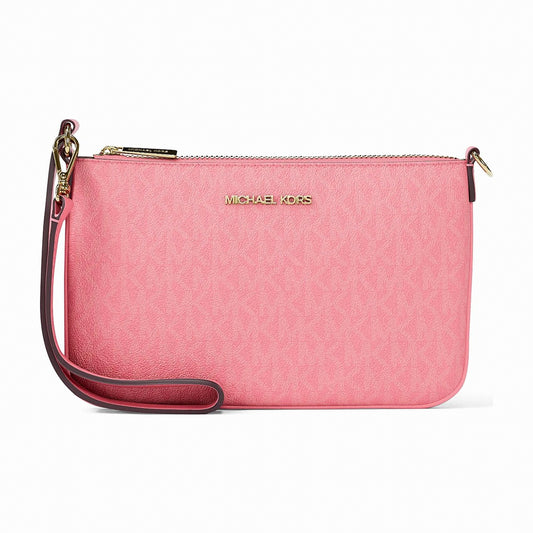 Michael Kors Jet Set Small Signature Logo Convertible Wristlet - CARNATION