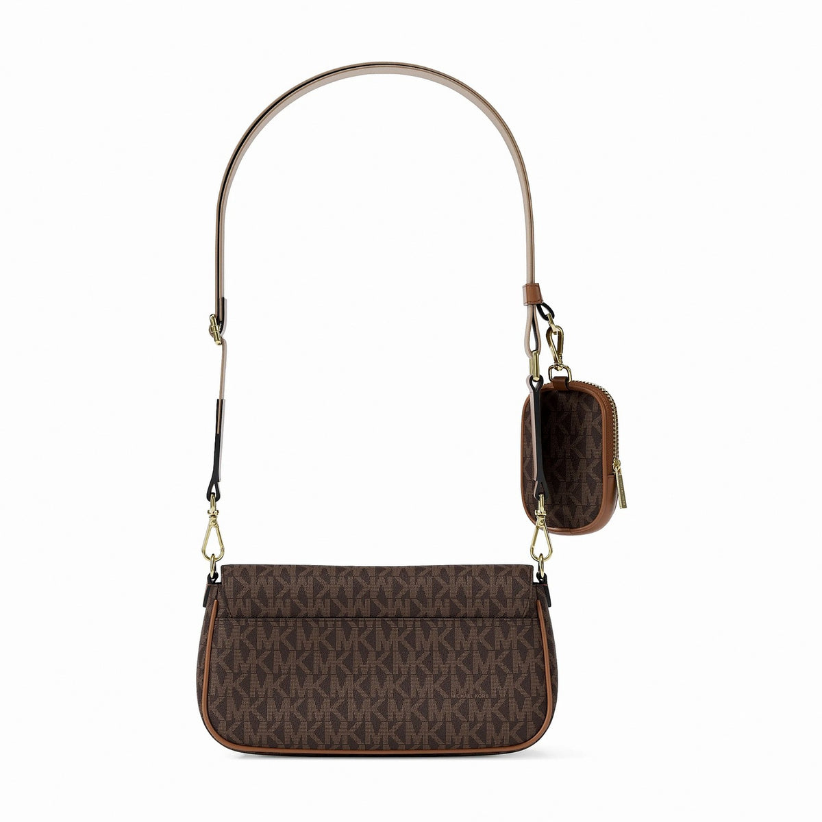 Michael Kors Jet Set Travel Small Signature Logo Crossbody Bag With Pouch - BROWN