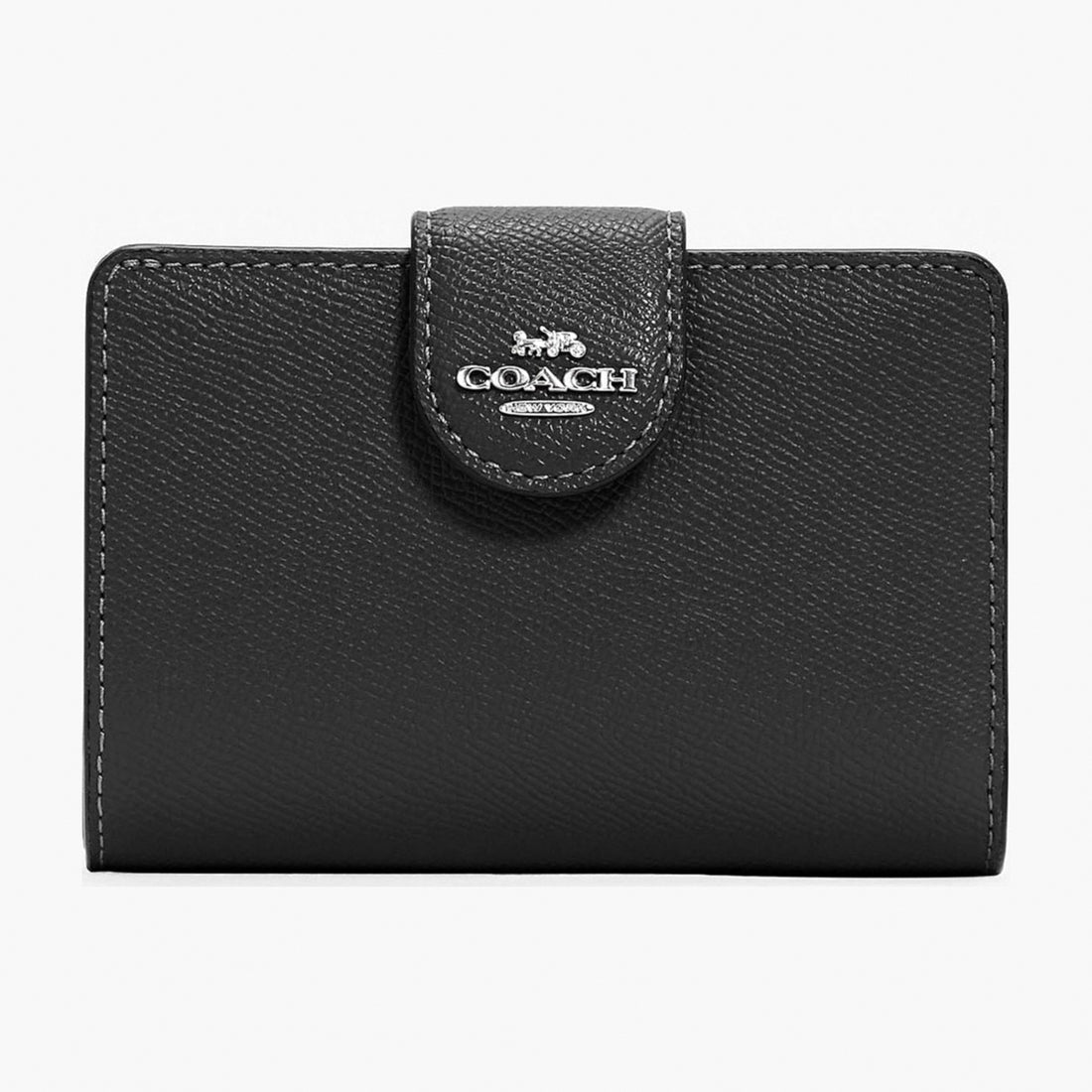 Coach Medium Corner Zip Wallet - Silver/Black