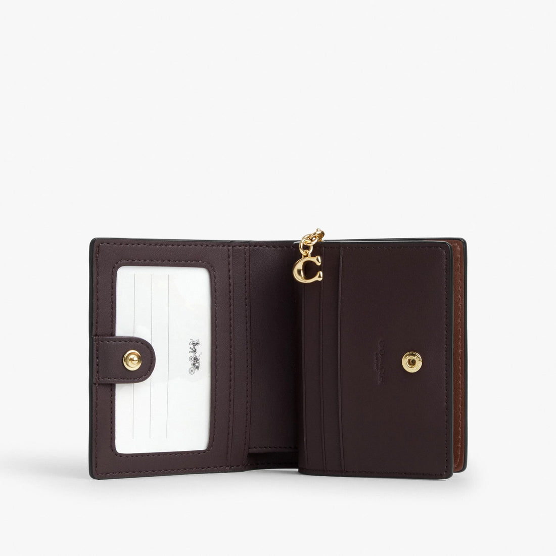 Coach Snap Wallet In Signature Canvas - Gold/Tan/Brown