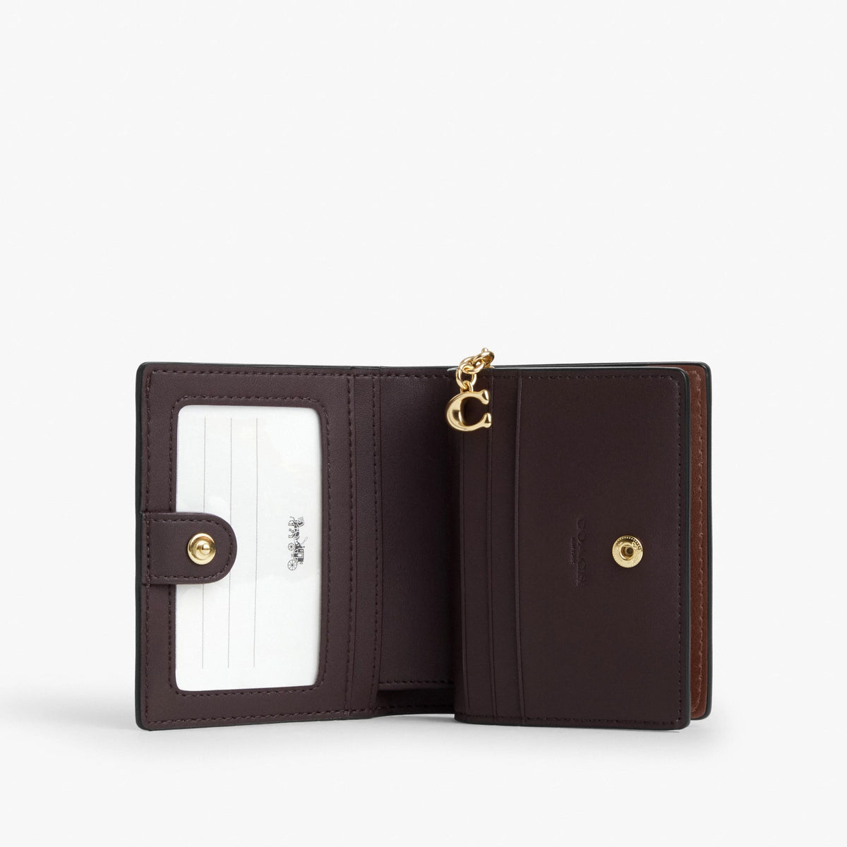 Coach Snap Wallet In Signature Canvas - Gold/Tan/Brown