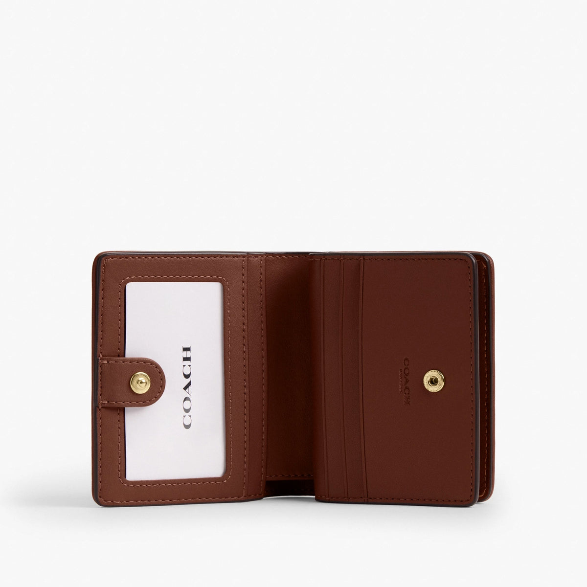 Coach Snap Wallet In Signature Chenille - Gold/Light Khaki/Vintage Brown
