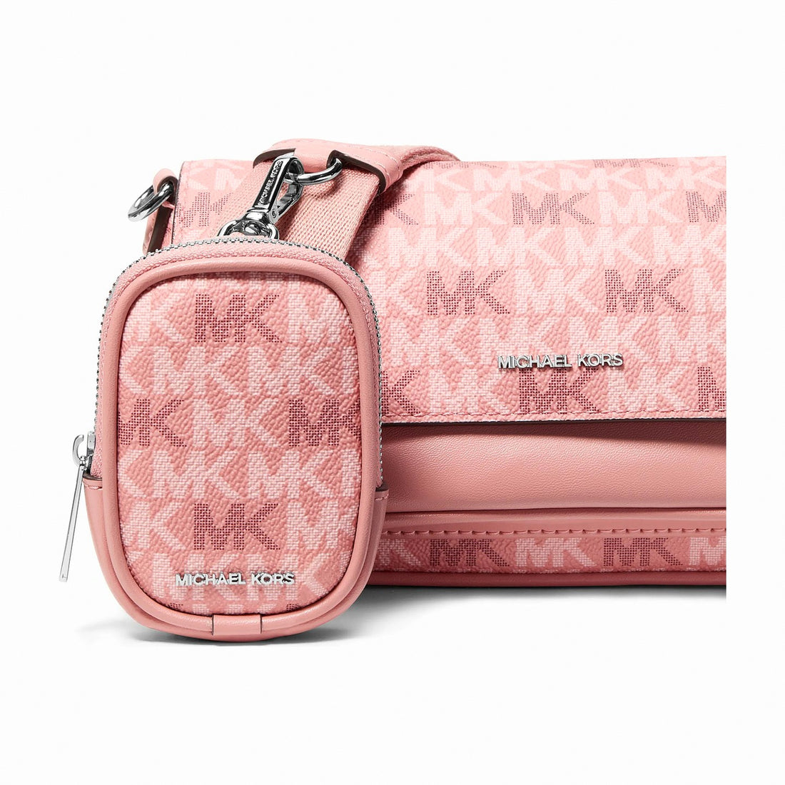 Michael Kors Jet Set Travel Small Signature Logo Crossbody Bag With Pouch - SUNSET ROSE