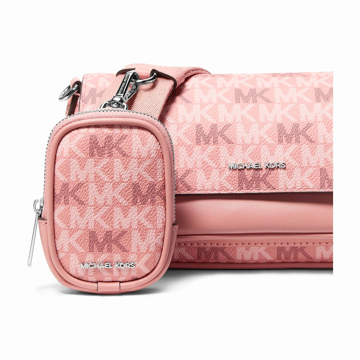 Michael Kors Jet Set Travel Small Signature Logo Crossbody Bag With Pouch - SUNSET ROSE