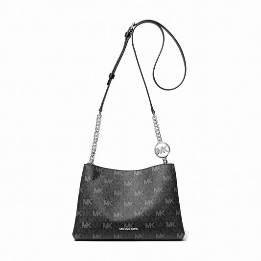 Michael Kors Christina Small Signature Logo Crossbody Bag - BLACK