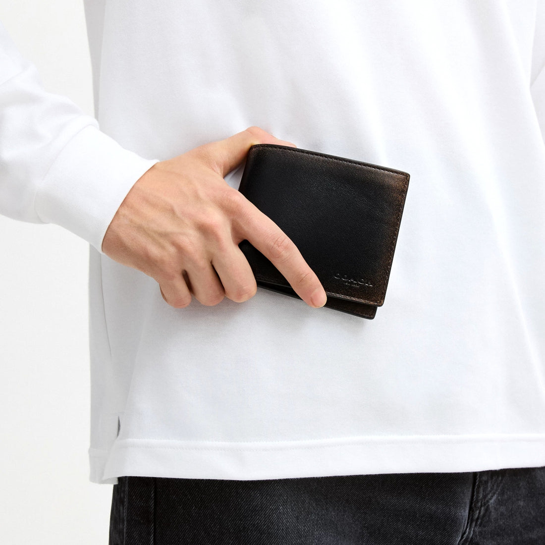 Coach 3-In-1 Wallet In Loved Leather - Black Brown