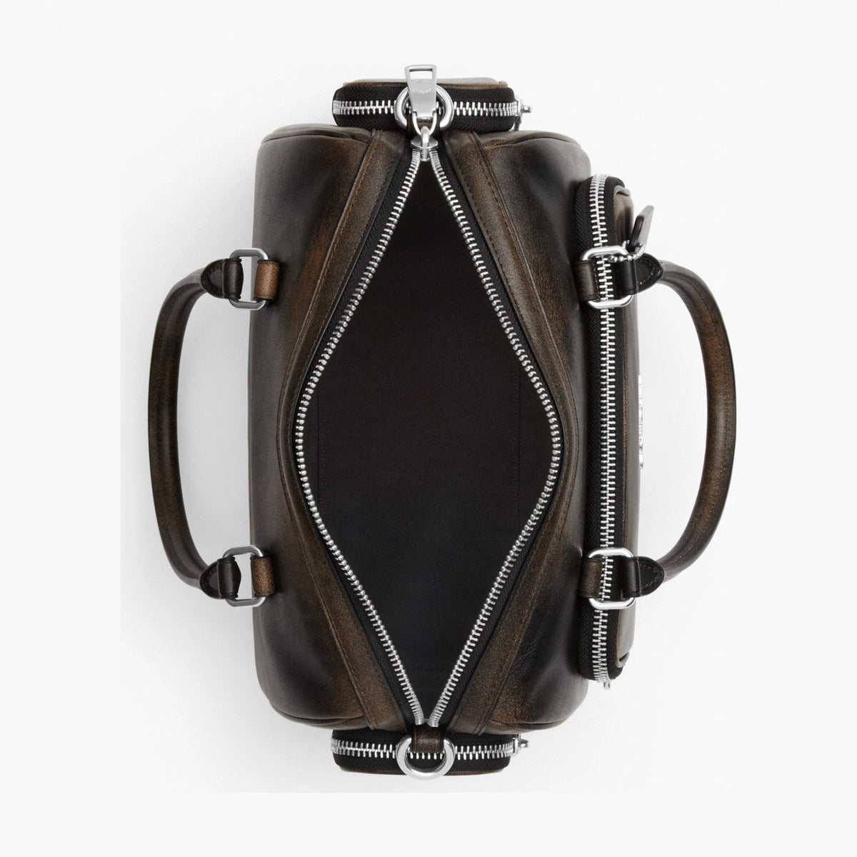 Coach Rowan Satchel Bag With Pockets In Loved Leather - Silver/Black Brown