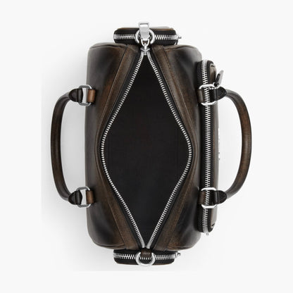 Coach Rowan Satchel Bag With Pockets In Loved Leather - Silver/Black Brown