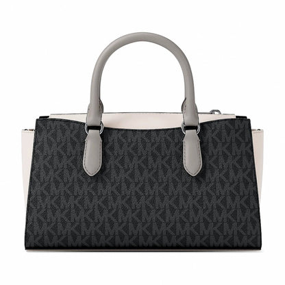Michael Kors Arden Small Color-Block Signature Logo Messenger Bag - BLACK COMBO