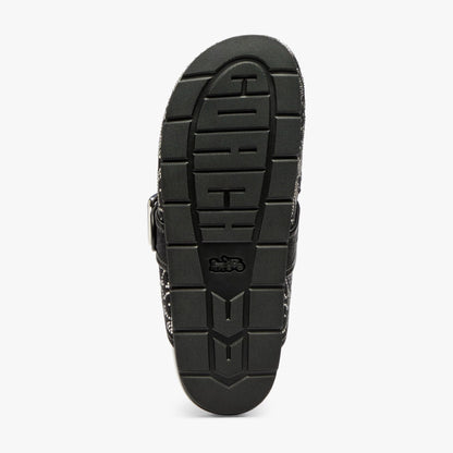 Coach Archival Buckle Clog With Crystal Signature - Black
