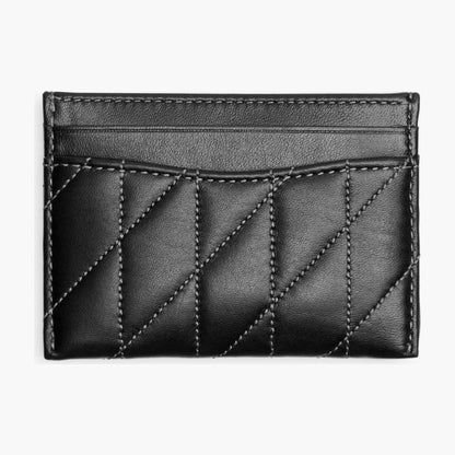 Coach Essential Card Case With Pillow Quilting - Pewter/Black
