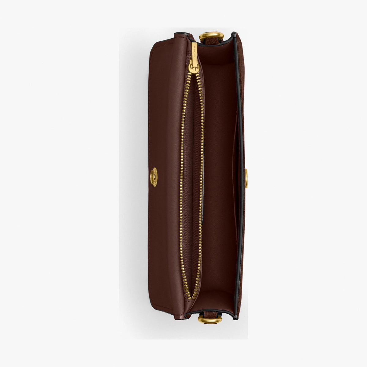 Coach New York Elora Top Handle Crossbody Bag - Brass/Dark Chocolate