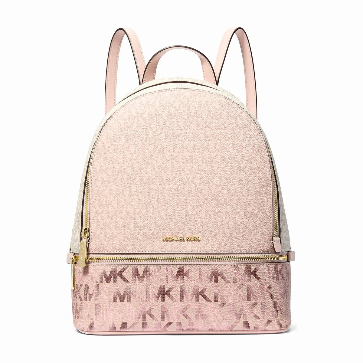 Michael Kors Rhea Medium Color-Block Signature Logo Backpack - PWD BLSH MLT