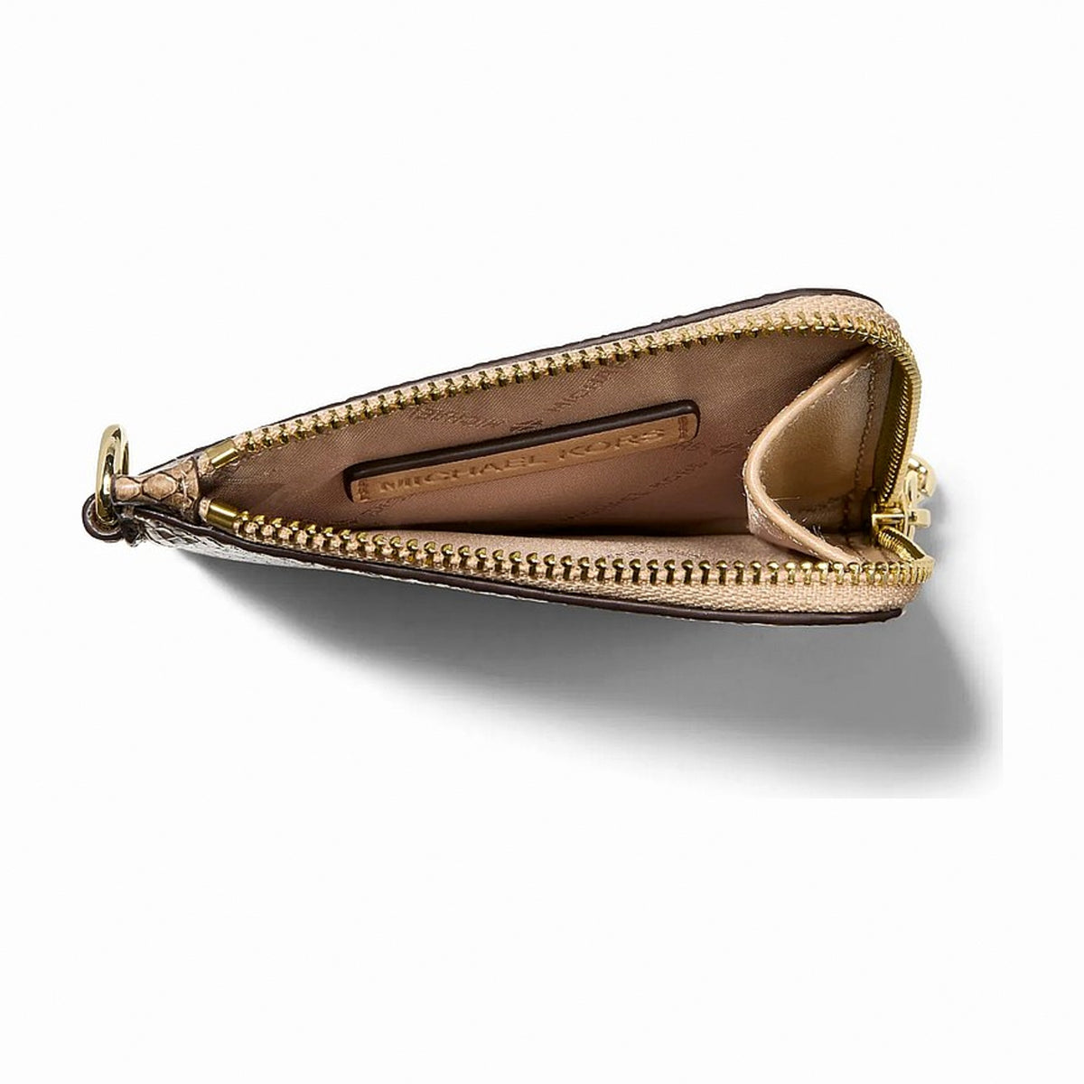 Michael Kors Jet Set Travel Medium Snake Embossed Chain Wallet - CAMEL