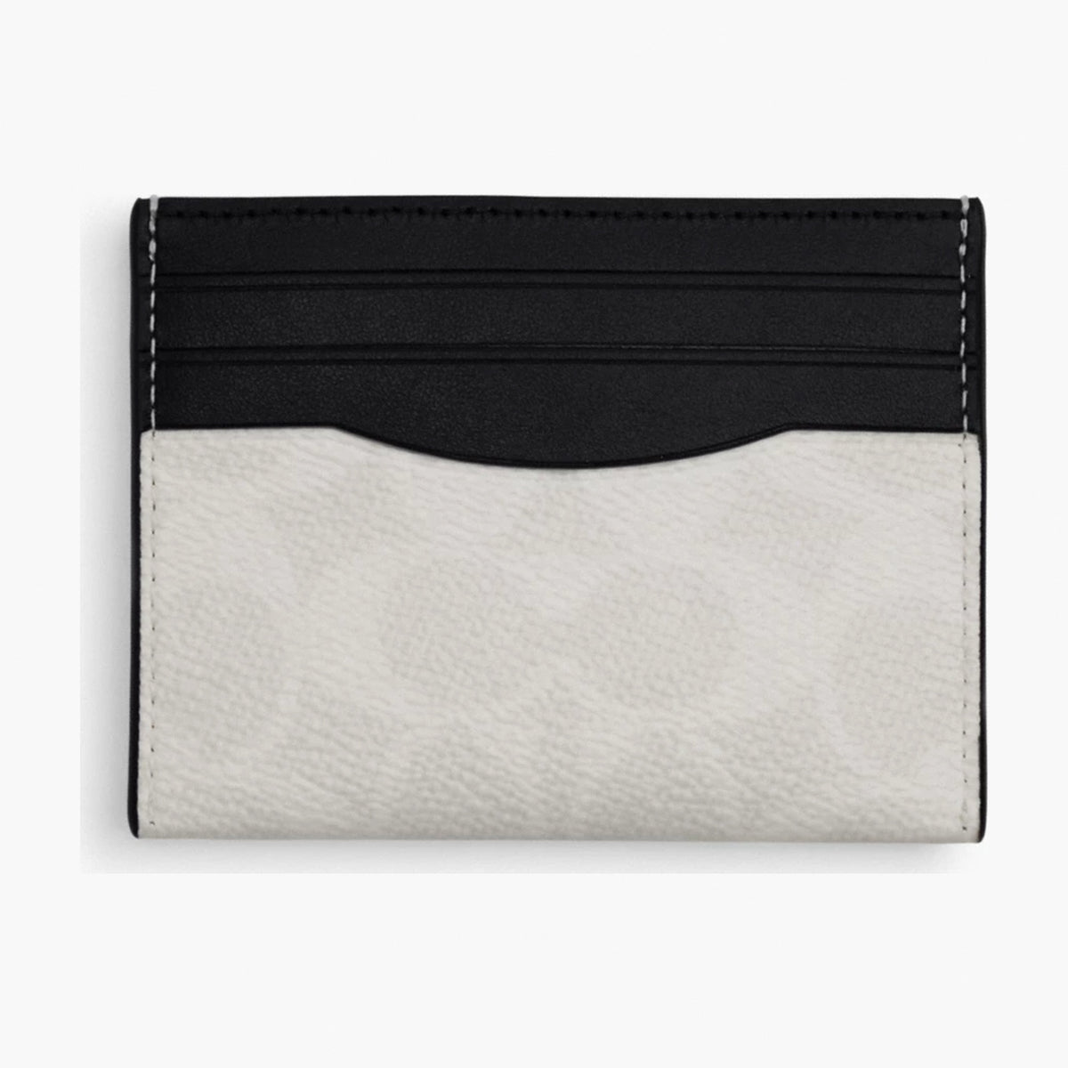 Coach Slim ID Card Case In Signature Canvas - Chalk & Black