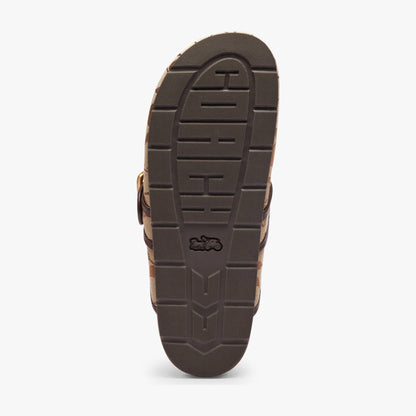 Coach Archival Buckle Clog With Signature Sateen Jacquard - Khaki/Maple