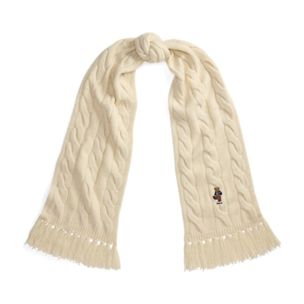Polo Ralph Lauren Polo Bear Cable-Knit Scarf - Cream