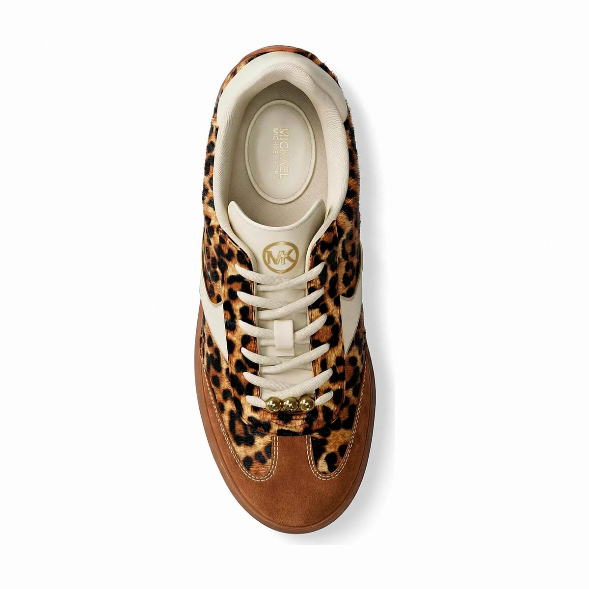 Michael Kors Sammy Leopard Print Calf Hair Sneaker - DK CAMEL MLT