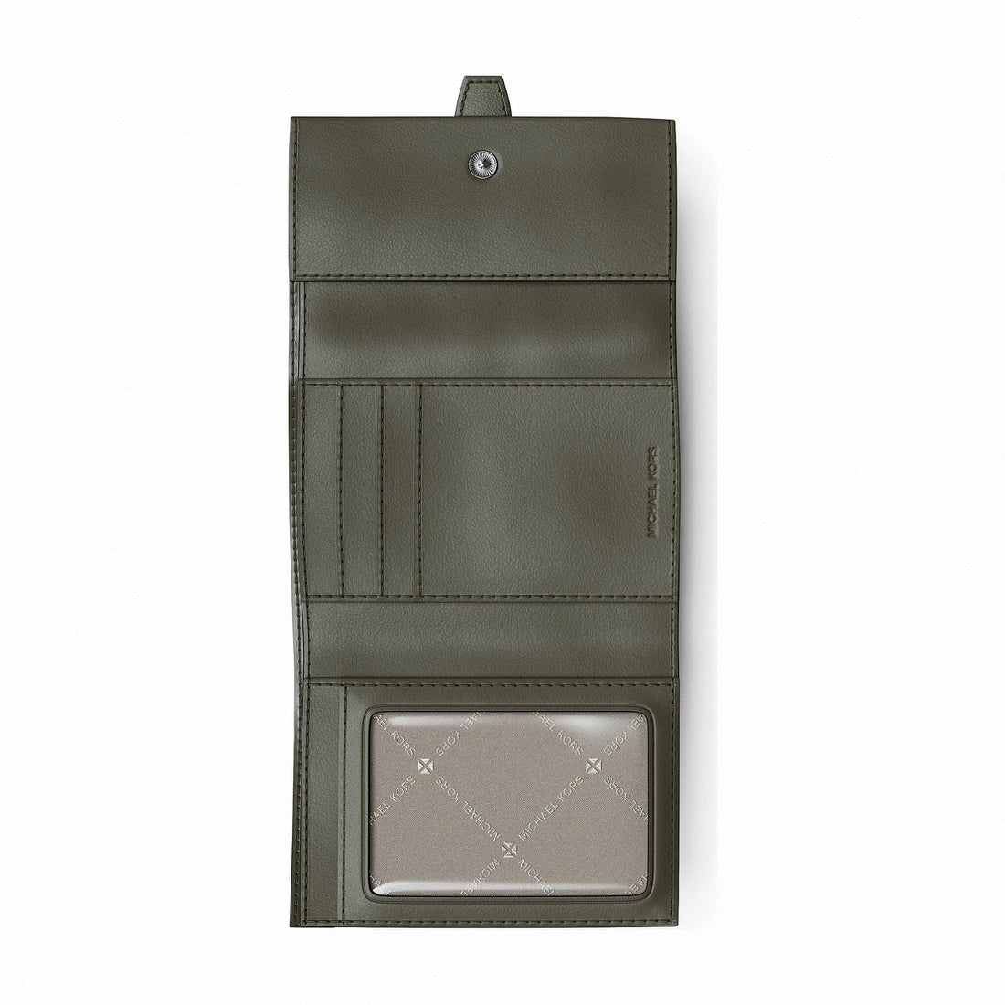 Michael Kors Greenwich Medium Leather Trifold Wallet - OLIVE