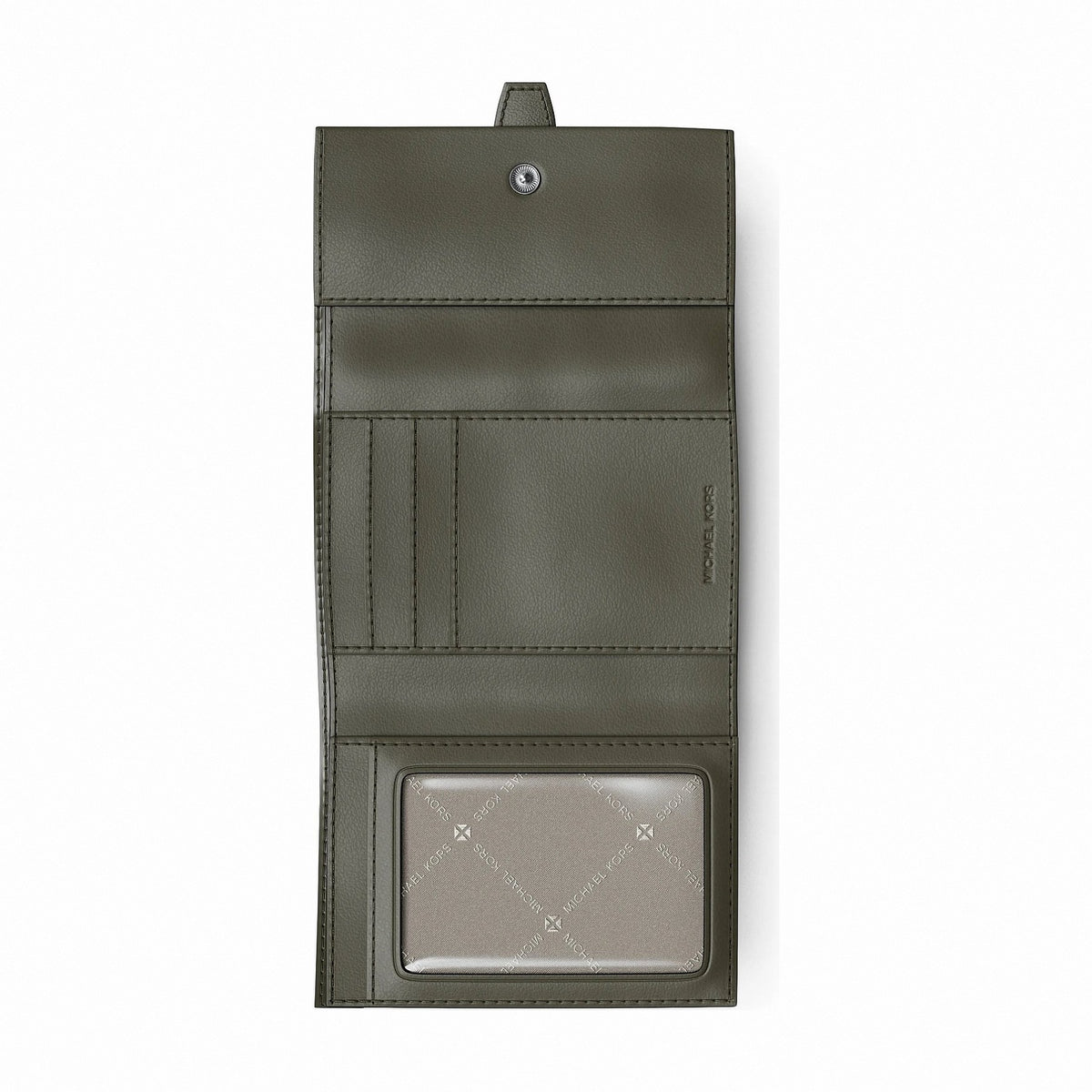Michael Kors Greenwich Medium Leather Trifold Wallet - OLIVE