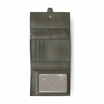 Michael Kors Greenwich Medium Leather Trifold Wallet - OLIVE
