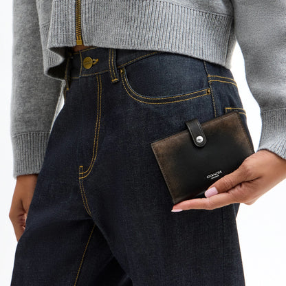 Coach 2-In-1 Wallet In Loved Leather - Silver/Black Brown