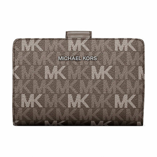 Michael Kors Jet Set Travel Medium Signature Logo Billfold Wallet - MUSHROOM