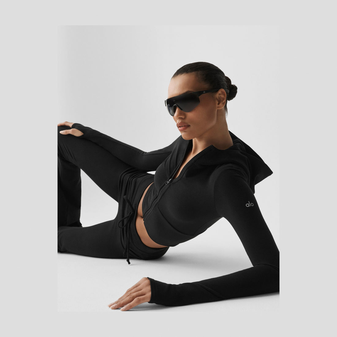 Alo Yoga Sway Full Zip Hoodie - Black