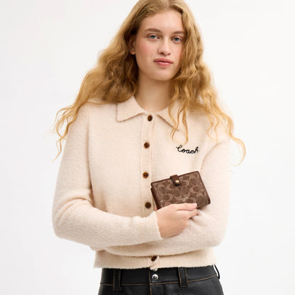 Coach 2-In-1 Wallet In Signature Chenille - Gold/Light Khaki/Vintage Brown