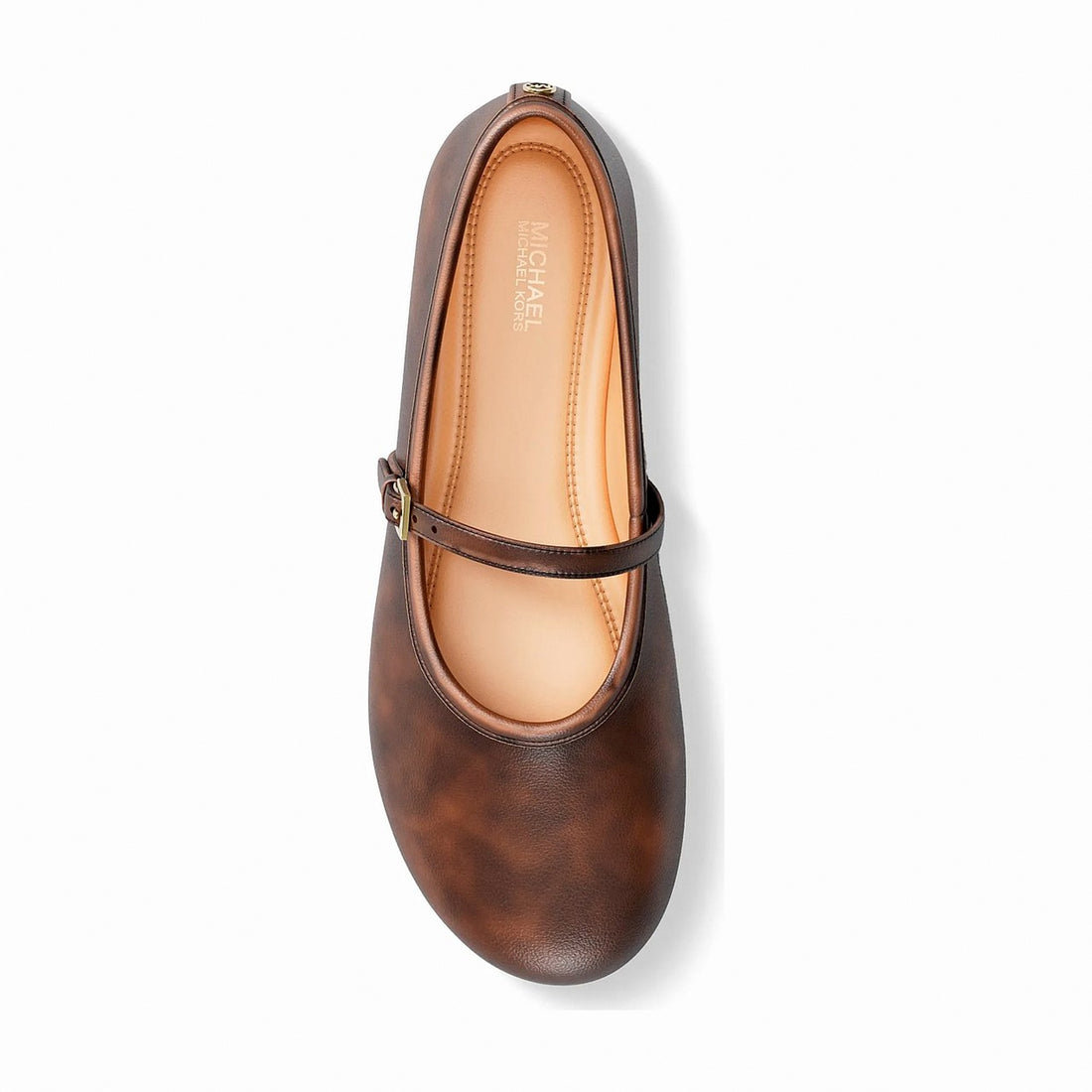 Michael Kors Phoebe Burnished Ballet Flat - CHOCOLATE