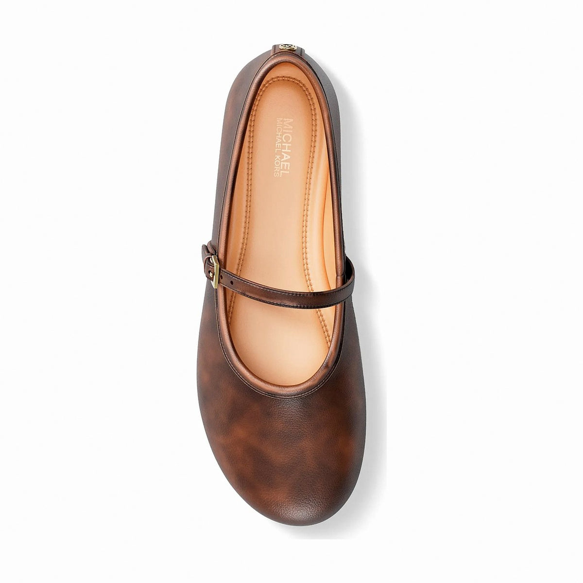 Michael Kors Phoebe Burnished Ballet Flat - CHOCOLATE