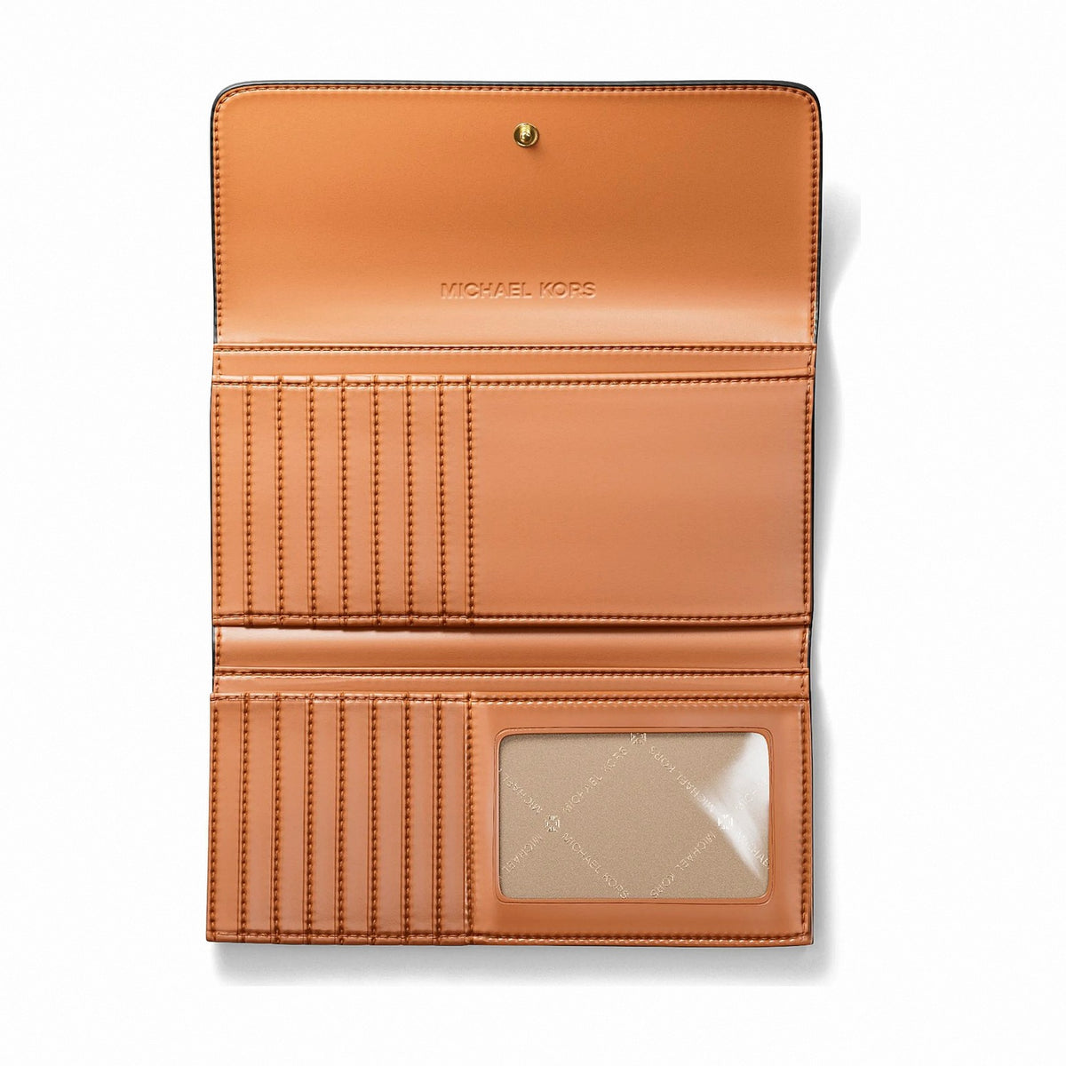 Michael Kors Jet Set Large Signature Logo Tri-Fold Wallet - CAMEL MLT