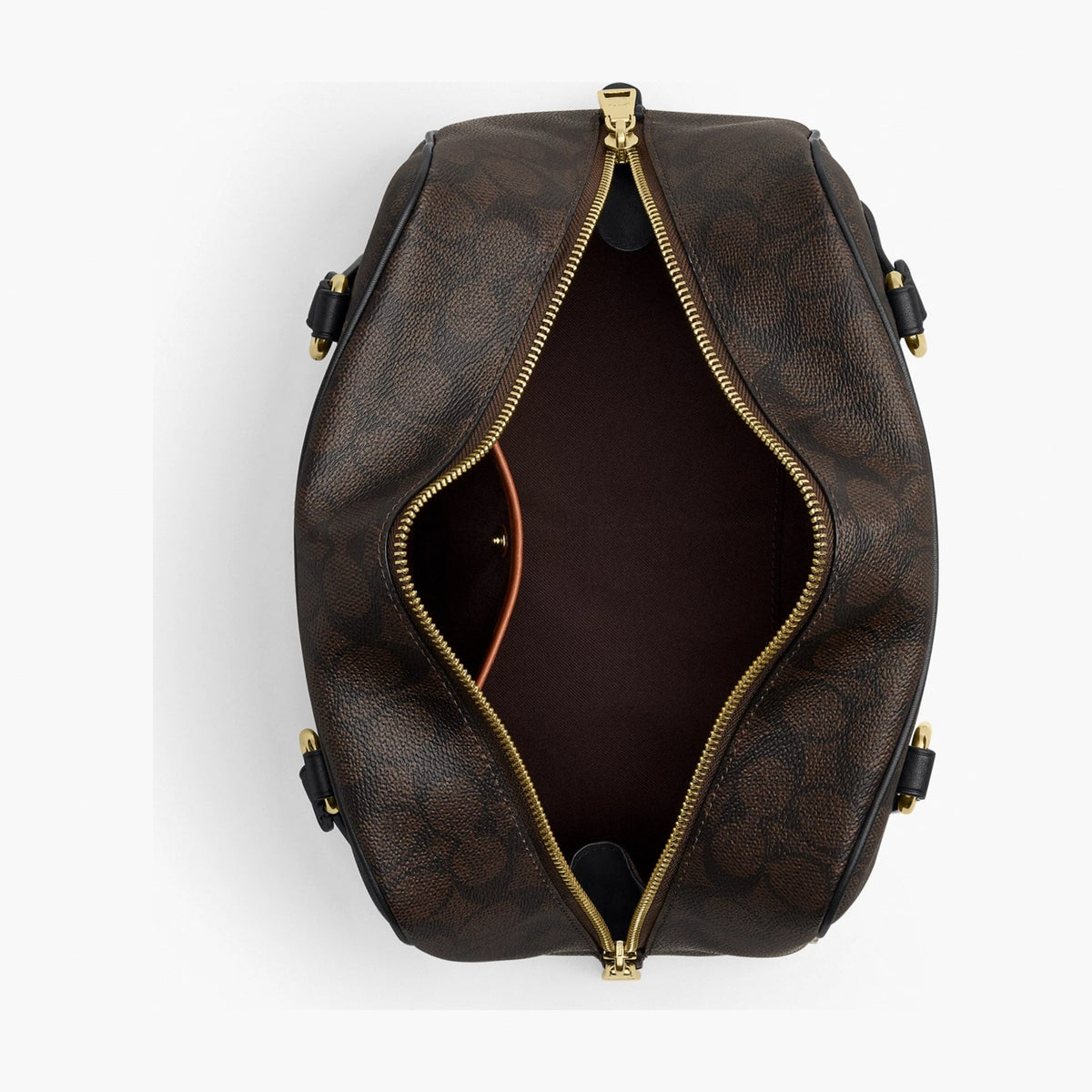 Coach Sydney Shoulder Bag In Signature Canvas - Gold/Walnut/Black